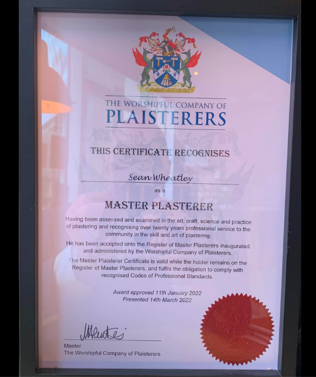 Masters Plaisterers Award 2022